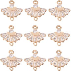 BENECREAT 12 Pcs 3 Styles Real 18k Gold Plated Brass Chain Ring, Oval Earring Pendant, Textured Chain Ring Earring Connection for DIY Jewelry Connector Necklace Bracelet Making in Kuwait