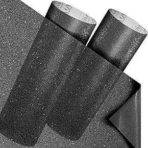VViViD 2-Roll Pack Transparent Crystal Tint Frosted Adhesive Crafting Vinyl Film 12 Inch by 48 Inch Including 12 Inch by 24 Inch Sheet of High-Tack Transfer Paper (Black)