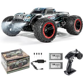Double Delight Remote Control Car, 1:14 Scale RC Truck 38+ KM/H Speed, 2.4G All-Terrain Off-Road Truck Toy Gifts for Boys and Adults with 2 Rechargeable Batteries Provide 40+ Min Playtime (Blue)