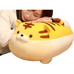 16 Inch Soft Yellow Tiger Plush Hugging Pillow Cute Stuffed Tiger Animal Plushies Tiger Doll Toy Kids Stuffed Animals Tiger Plush Toys for Birthday, Valentine (Orange)