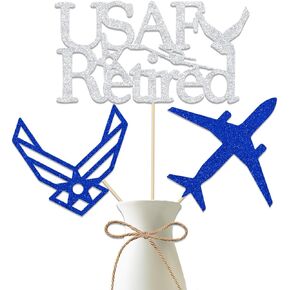 Military Themed Centerpiece Sticks, USAF Retirement Party Decorations, The Legend has Retired, Air Force Birthday Party Supplies Silver Blue 12 Pieces in Saudi Arabia