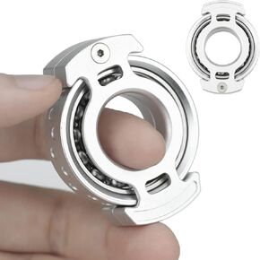 FREELOVE Ring Fidget Spinner for Adults, Men Finger Haptic Roller, Small Metal Clicker Toys, Ball Bearing, Black Fingears Spinning EDC for Anxiety Stress