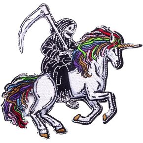 1 قطعة شعار الجمجمة ريبر يونيكورن الحديد على خياطة على التصحيح المطرزة الراقية للسترات حقائب الظهر الجينز والملابس شارة زين علامة الرياضة ملصق مائي in Kuwait