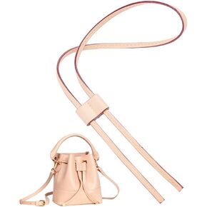 WADORN Leather Bucket Bag Drawstring Strap, 35.4 Inch Detachable PU Leather Pull String Strap Replacement DIY Crochet Bag Fringe Bag Bunches Pocket Drawstring for LV Noe BB Coach Mini Bag, Apricot