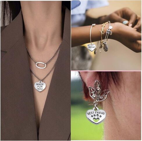Aylifu Inspirational Words Charms, 30pcs Lettering Saying Pendants Engraved Message Charms Beads Craft Supplies Jewelry Findings for DIY Necklace Bracelet in Saudi Arabia