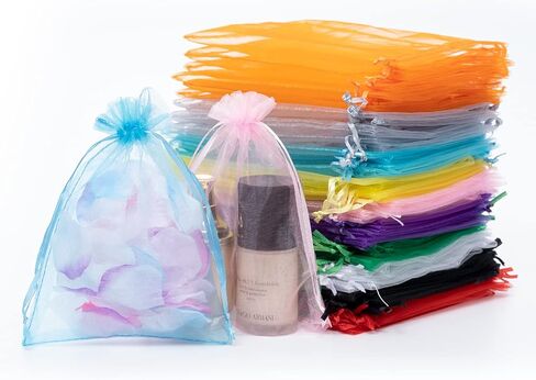 60 قطعة من حقائب هدايا الأورجانزا مقاس 4 × 6 بوصة من DoGeek وحقائب المجوهرات وحقائب الرباط الشفافة وحقائب هدايا الأورجانزا الشبكية لحفلات الزفاف وأعياد الميلاد والأعمال التجارية الصغيرة (أبيض، 4 × 6) in Kuwait