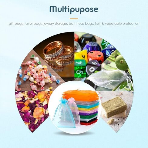 60 قطعة من حقائب هدايا الأورجانزا مقاس 4 × 6 بوصة من DoGeek وحقائب المجوهرات وحقائب الرباط الشفافة وحقائب هدايا الأورجانزا الشبكية لحفلات الزفاف وأعياد الميلاد والأعمال التجارية الصغيرة (أبيض، 4 × 6) in Kuwait