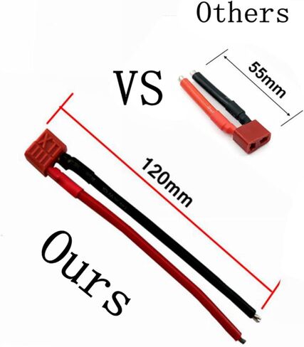 8 قطعة عمداء نمط غير SlipT التوصيل ذكر موصل سالب 120 مللي متر 14AWG سلك السيليكون ل Rc يبو بطارية Rc نموذج in Kuwait