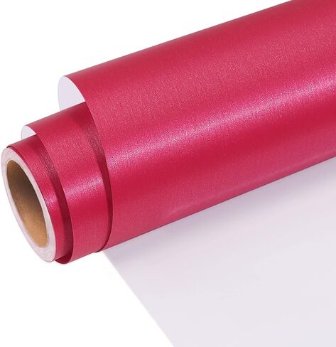 لفافة فينيل لاصقة دائمة من WRAPXPERT - فينيل وردي معدني مصقول مقاس 30.48 سم × 12.7 سم لديكور المنزل، والحرف اليدوية، وورق الاتصال، وملصق السيارة in Kuwait