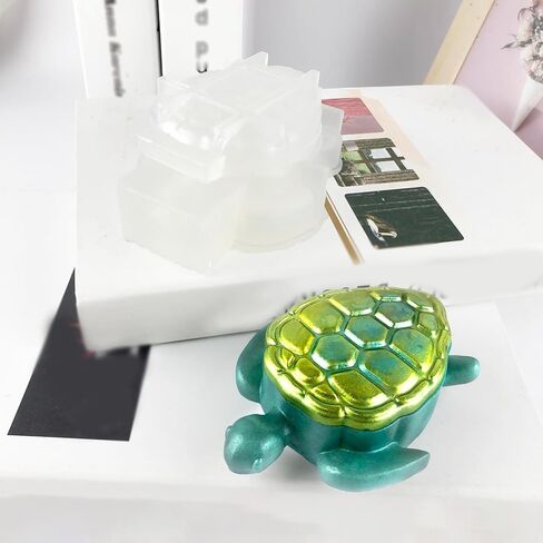 قالب جرة الراتنج مع غطاء، قالب صندوق تخزين سلحفاة البحر من السيليكون قالب صندوق حلية مجوهرات لحاوية حلوى راتنجات الإيبوكسي in Kuwait