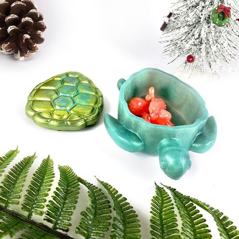 قالب جرة الراتنج مع غطاء، قالب صندوق تخزين سلحفاة البحر من السيليكون قالب صندوق حلية مجوهرات لحاوية حلوى راتنجات الإيبوكسي in Kuwait