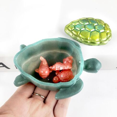 قالب جرة الراتنج مع غطاء، قالب صندوق تخزين سلحفاة البحر من السيليكون قالب صندوق حلية مجوهرات لحاوية حلوى راتنجات الإيبوكسي in Kuwait