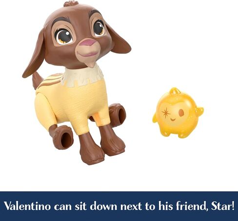 Mattel Disney Wish Set with Valentino & Star Figures & 6 Accessories Like Pet Bed & Blanket, Goat Figure Bends Back Legs in Saudi Arabia