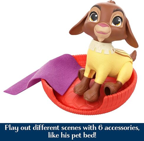 Mattel Disney Wish Set with Valentino & Star Figures & 6 Accessories Like Pet Bed & Blanket, Goat Figure Bends Back Legs in Saudi Arabia