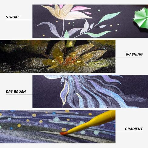 ارتيكس مجموعة الوان مائية معدنية احترافية، 8 الوان لامعة لامعة زاهية، لوازم مدرسية فنية للفنانين والمبتدئين والهواة والطلاب والمحترفين in Kuwait