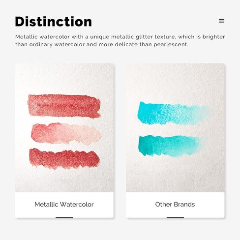 ارتيكس مجموعة الوان مائية معدنية احترافية، 8 الوان لامعة لامعة زاهية، لوازم مدرسية فنية للفنانين والمبتدئين والهواة والطلاب والمحترفين in Kuwait