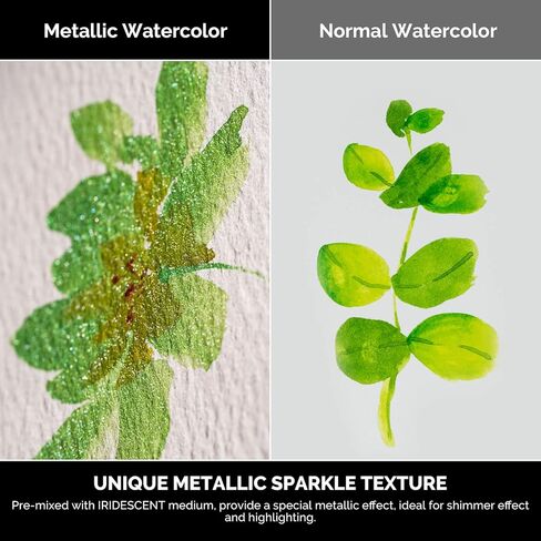 ارتيكس مجموعة الوان مائية معدنية احترافية، 8 الوان لامعة لامعة زاهية، لوازم مدرسية فنية للفنانين والمبتدئين والهواة والطلاب والمحترفين in Kuwait