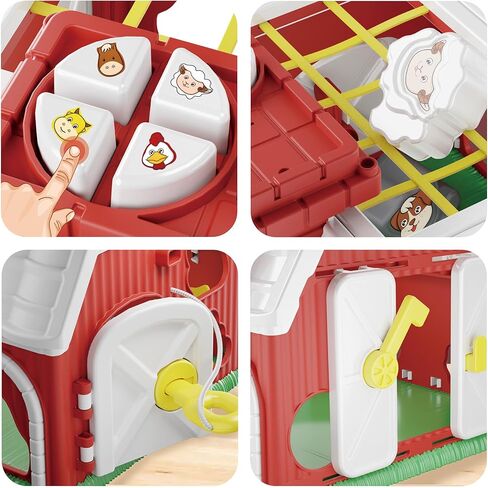 iPlay، iLearn Baby Shape Sorter Toys، حظيرة فرز حيوانات المزرعة للأطفال الصغار، لعبة مونتيسوري الموسيقية الحسية مع مركبات الجرار، هدايا عيد الميلاد التعليمية لعيد الميلاد 12 18 24 شهرًا 1 2 3 4 سنوات من البنات والأولاد in Kuwait