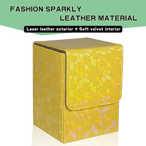 Dmoicols Sparkly Card Deck Box Holds 100+ Single Sleeved Cards ,Leather Card Storage Case,MTG Commander Deck Box with 2 Dividers fit TCG CCG Magic Cards Vertical (Sparkly Purple Piece) in Kuwait