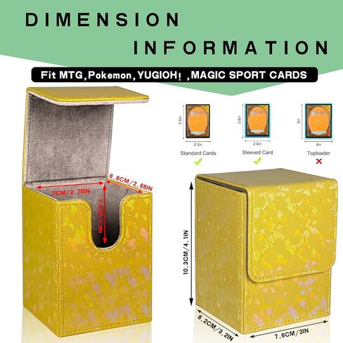 Dmoicols Sparkly Card Deck Box Holds 100+ Single Sleeved Cards ,Leather Card Storage Case,MTG Commander Deck Box with 2 Dividers fit TCG CCG Magic Cards Vertical (Sparkly Purple Piece) in Kuwait