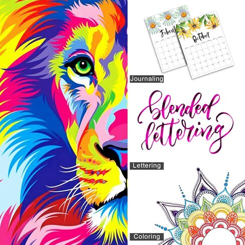 أقلام تلوين فنية ملونة، 34 قلم تحديد فرشاة بطرف مزدوج، أقلام ملونة بنقاط دقيقة ورأس فرشاة للأطفال والكبار من كتب تلوين لمخططي دفاتر التلوين ورسائل كتابة الملاحظات أخذ الحروف in Kuwait