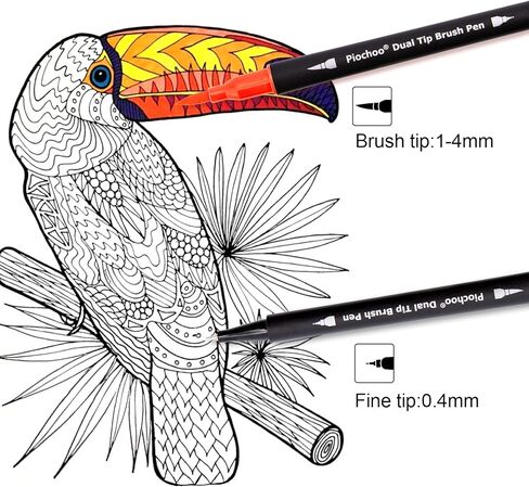 أقلام تلوين فنية ملونة، 34 قلم تحديد فرشاة بطرف مزدوج، أقلام ملونة بنقاط دقيقة ورأس فرشاة للأطفال والكبار من كتب تلوين لمخططي دفاتر التلوين ورسائل كتابة الملاحظات أخذ الحروف in Kuwait