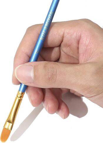 كولامون مجموعة فرش طلاء من النايلون مكونة من 10 قطع، فرش طلاء اكريليك بطرف دائري مدبب لزيت الاكريليك والوجه والصخور والوجه والاظافر والطلاء المصغر بتفاصيل دقيقة in Kuwait