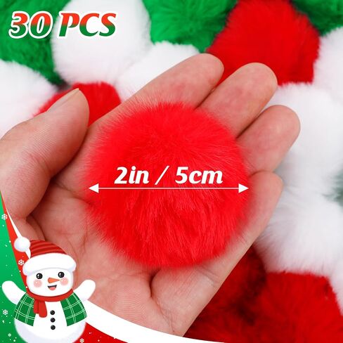30 pcs 2'' Large Halloween Pom Poms for Crafts, Black/Orange/Purple/White in Kuwait
