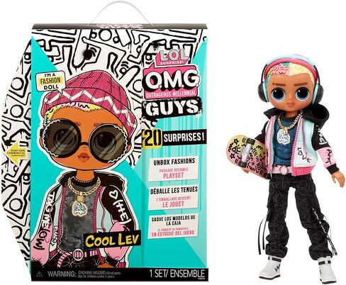 LOL Surprise OMG Guys Fashion Doll Cool Lev with 20 Surprises, Poseable, Including Skateboard, Outfit & Accessories Playset - Gift for Kids & Collectors, Toys for Girls Boys Ages 4 5 6 7+ Years Old in Saudi Arabia