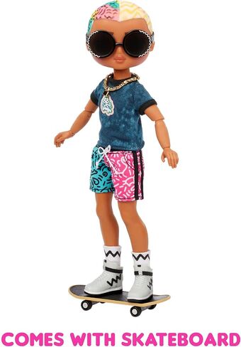 LOL Surprise OMG Guys Fashion Doll Cool Lev with 20 Surprises, Poseable, Including Skateboard, Outfit & Accessories Playset - Gift for Kids & Collectors, Toys for Girls Boys Ages 4 5 6 7+ Years Old in Saudi Arabia