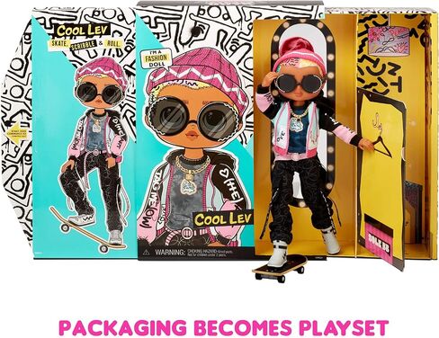 LOL Surprise OMG Guys Fashion Doll Cool Lev with 20 Surprises, Poseable, Including Skateboard, Outfit & Accessories Playset - Gift for Kids & Collectors, Toys for Girls Boys Ages 4 5 6 7+ Years Old in Saudi Arabia