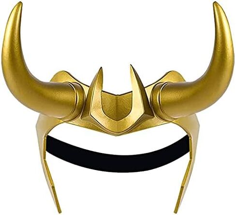 Juyocmy Loki horns Mask Supervillain Gold Helmet Cosplay رئيس التلفزيون Loki Masquerade Party Halloween Prop in Kuwait