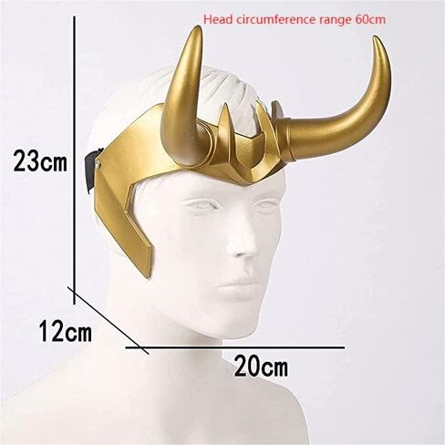 Juyocmy Loki horns Mask Supervillain Gold Helmet Cosplay رئيس التلفزيون Loki Masquerade Party Halloween Prop in Kuwait