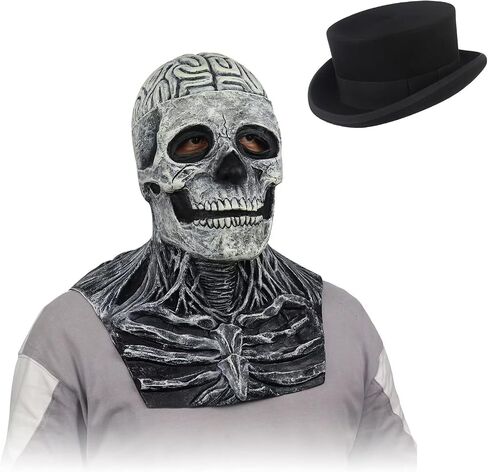 Skull Mask - Scary Full Head Skeleton Headgear - Realistic Halloween Cosplay Latex Horror Mask in Kuwait