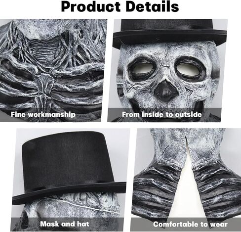 Skull Mask - Scary Full Head Skeleton Headgear - Realistic Halloween Cosplay Latex Horror Mask in Kuwait