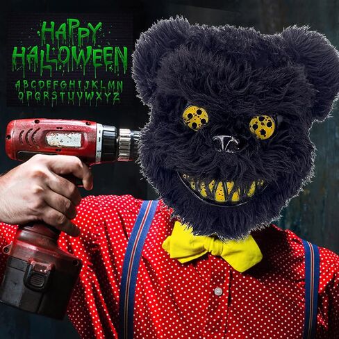 FOX TEARS Halloween Bear Bunny Mask, Bloody Bear Bunny Mask Cosplay, Furry Mask With Ears, Creepy Masks in Saudi Arabia