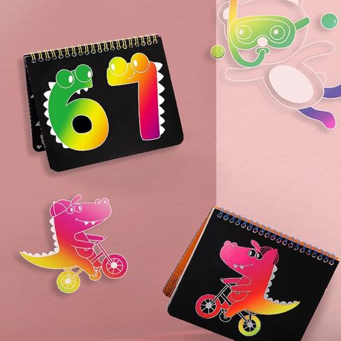 Drive Travel Magic Rainbow Scratch Art Crafts Kit 3 Themes Perfect Party Games Favor and Birthday Gift for Kids Keep The Children Busy(Dinosaurs, sea World, Party Animals) in Kuwait