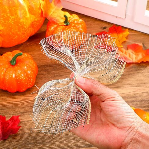 4 Rolls Mesh Ribbon, Metallic Foil Mesh Ribbon Metallic Mesh Ribbon for Door Wreath DIY Crafts Making Supplies (Green, Orange, Gold,6 Inch) in Saudi Arabia