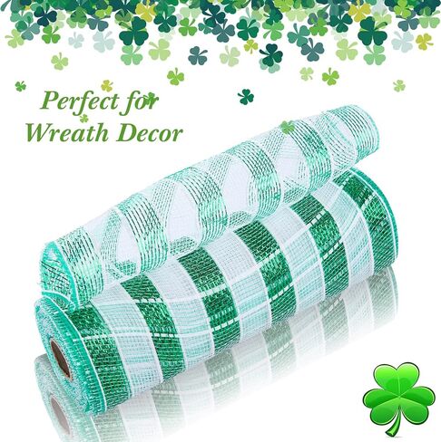 4 Rolls Mesh Ribbon, Metallic Foil Mesh Ribbon Metallic Mesh Ribbon for Door Wreath DIY Crafts Making Supplies (Green, Orange, Gold,6 Inch) in Kuwait