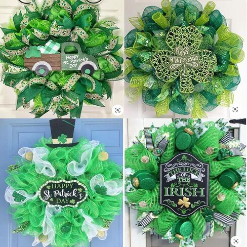 4 Rolls Mesh Ribbon, Metallic Foil Mesh Ribbon Metallic Mesh Ribbon for Door Wreath DIY Crafts Making Supplies (Green, Orange, Gold,6 Inch) in Kuwait