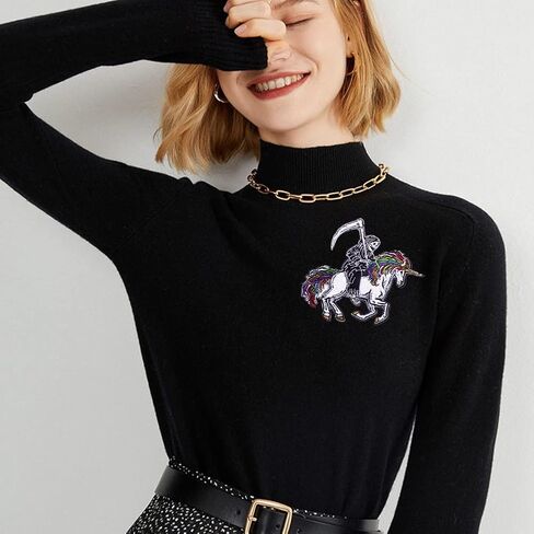 1 قطعة شعار الجمجمة ريبر يونيكورن الحديد على خياطة على التصحيح المطرزة الراقية للسترات حقائب الظهر الجينز والملابس شارة زين علامة الرياضة ملصق مائي in Kuwait