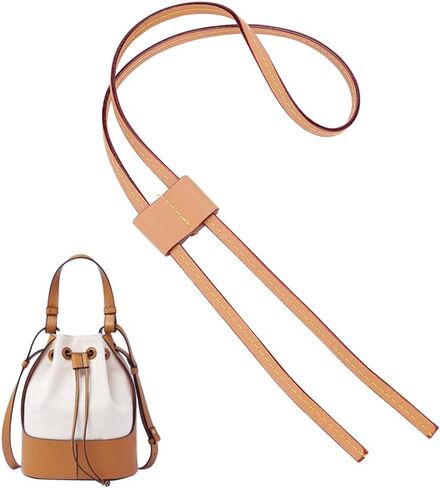 WADORN Leather Bucket Bag Drawstring Strap, 35.4 Inch Detachable PU Leather Pull String Strap Replacement DIY Crochet Bag Fringe Bag Bunches Pocket Drawstring for LV Noe BB Coach Mini Bag, Apricot in Saudi Arabia