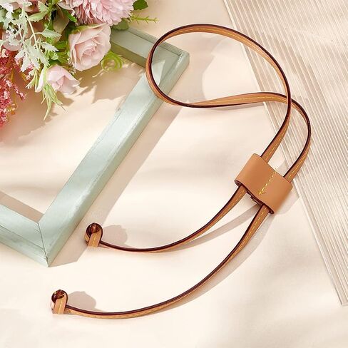 WADORN Leather Bucket Bag Drawstring Strap, 35.4 Inch Detachable PU Leather Pull String Strap Replacement DIY Crochet Bag Fringe Bag Bunches Pocket Drawstring for LV Noe BB Coach Mini Bag, Apricot in Saudi Arabia