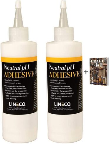 Lineco Neutral Ph Adhesive, 2 ct 8oz Archival Adhesive Art Supplies, Acid Free Polyvinyl Acetate Craft Glue, Quick Dry Clear Glue for Art Projects, PVA Glue for Crafts, Decoupage, Bookbinding, Ebook in Saudi Arabia