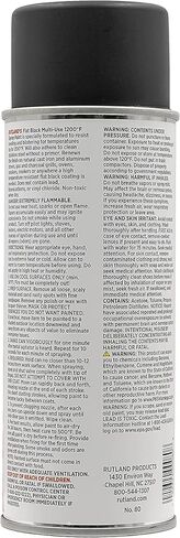 طلاء رش عالي الحرارة من روتلاند برودكتس 80، أونصة سائلة (عبوة من قطعة واحدة)، أسود، 12 in Kuwait