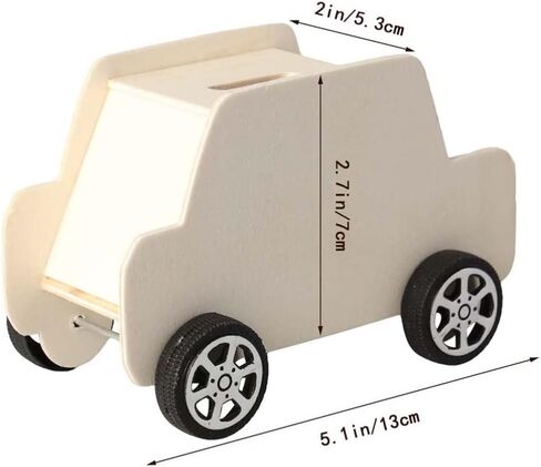STOBOK 6Pcs DIY Unfinished Wooden Piggy Bank Car Shaped Wood Coin Bank Wood Change Box Paint Decorate Assembly Box Craft Kits for Kids Adult Gift Table Decoration in Saudi Arabia