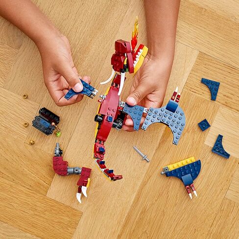 LEGO Creator 3in1 Fire Dragon 31102 Building Kit, Cool Buildable Toy for Kids (234 Pieces) in Saudi Arabia