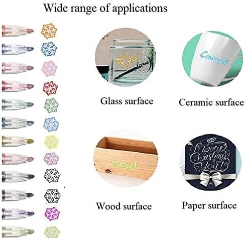 WFWJ 12 Colors Self Outline Metallic Markers,Super Squiggles Shimmer Markers Pen For Highlight Outline Metallic Markers Pen,Card- Drawing Making Cute Glitter Magic Markers Stationary Supplies in Saudi Arabia