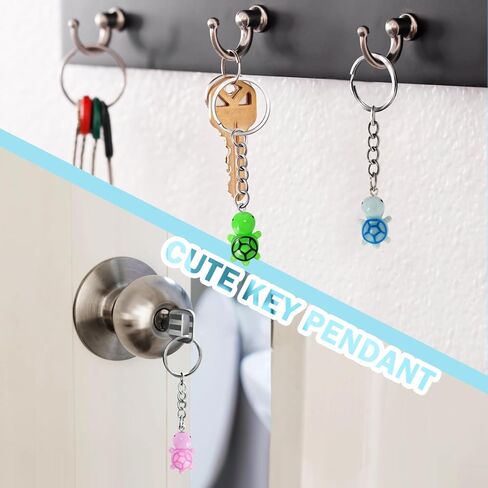 JHSHYGAH 40 مجموعة من سلسلة مفاتيح السلحفاة الصغيرة في 5 ألوان نابضة بالحياة من الراتنج والمواد المعدنية سلسلة مفاتيح سلحفاة صغيرة مثالية لحقيبة الظهر وحقائب الهدايا المفضلة لحفلات العطلات (3.2 × 0.6 بوصة) in Kuwait