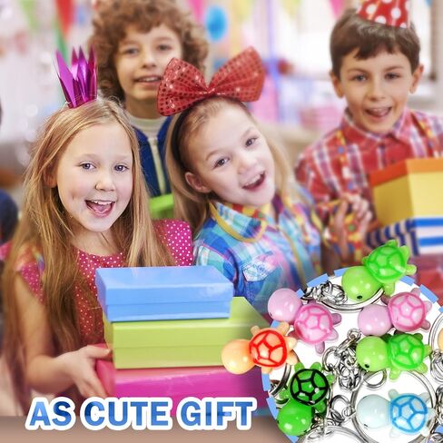 JHSHYGAH 40 مجموعة من سلسلة مفاتيح السلحفاة الصغيرة في 5 ألوان نابضة بالحياة من الراتنج والمواد المعدنية سلسلة مفاتيح سلحفاة صغيرة مثالية لحقيبة الظهر وحقائب الهدايا المفضلة لحفلات العطلات (3.2 × 0.6 بوصة) in Kuwait